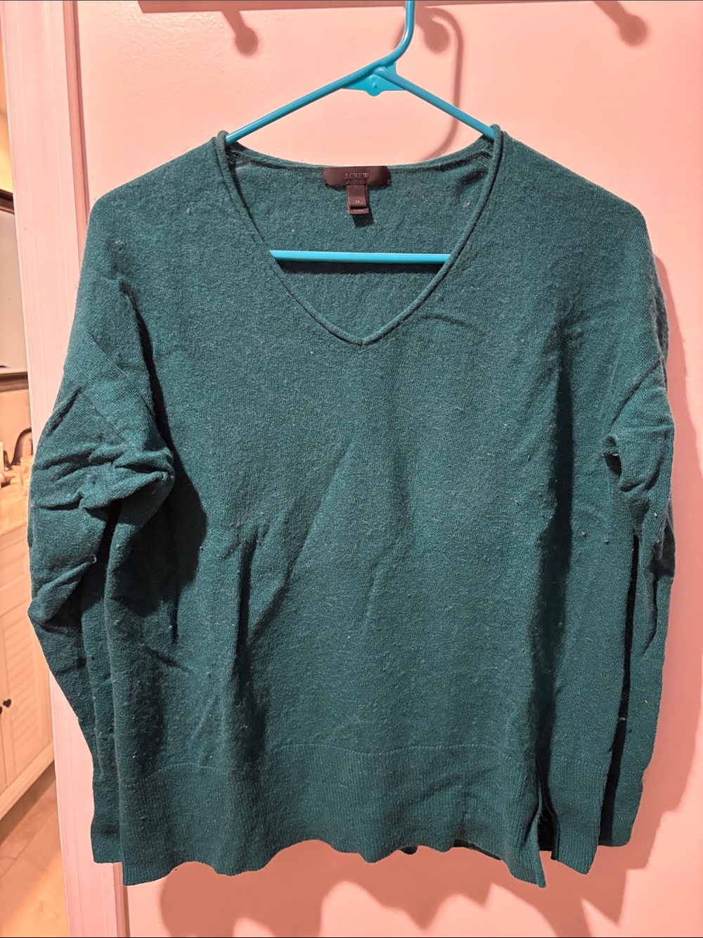 J. Crew Women's Teal V-Neck Sweater